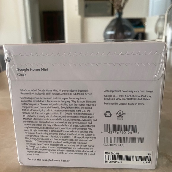 Google Home Mini Smart Speaker with Google Assistant - Chalk (GA00210-US) - Picture 7 of 8